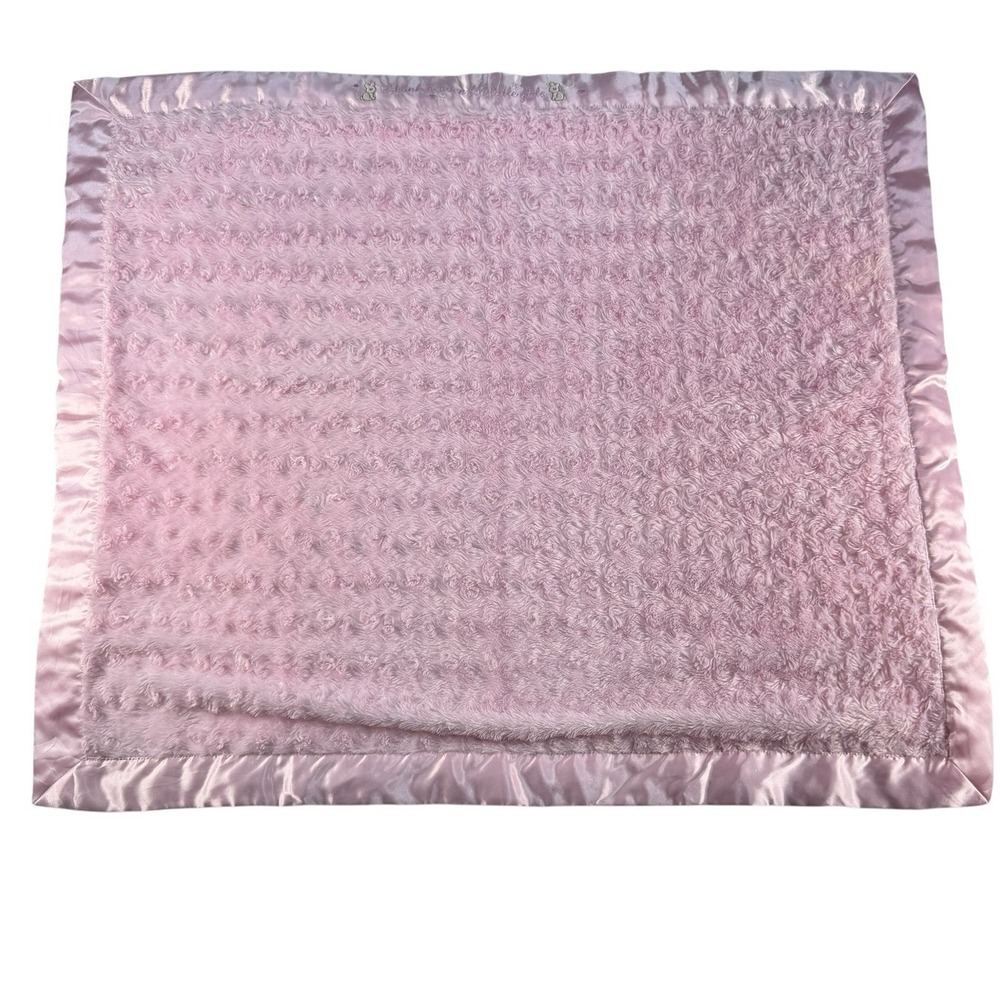 Blankets & Beyond Baby Rosette Swirl Pink Satin Trim Thank Heaven Little Girls